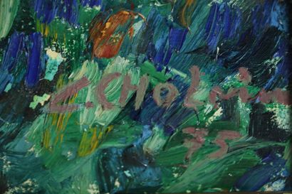 null Léon CHALOIN (1920-1982).

Paysage aux cerisiers.

Huile sur toile, signée en...