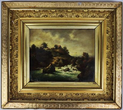 null VAN WHYCK, XIXème siècle.

Paysage à la cascade.

Huile sur toile, signée en...