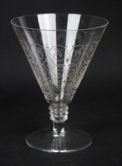 null SAINT LOUIS, modèle Lisieux.

Suite de trois verres à eau en cristal gravé.

H_12,8...