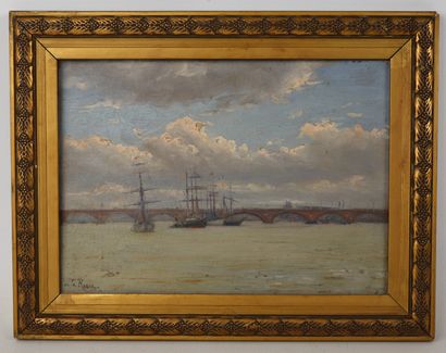 null Alfred DE LA ROCCA, peintre corse (1855-1918).

Le pont de pierre sur la Garonne,...