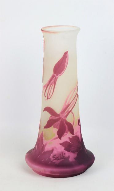 null 
Etablissements Emile GALLE.




Vase en verre multicouches à décor mauve de...