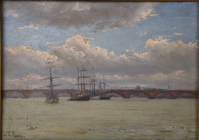 null Alfred DE LA ROCCA, peintre corse (1855-1918).

Le pont de pierre sur la Garonne,...