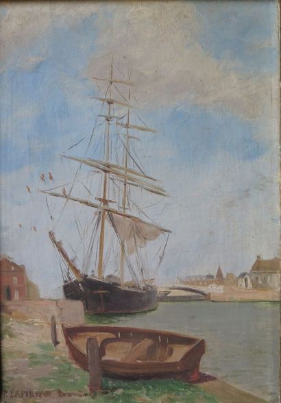 null Paul Marie LAPIERRE-RENOUARD (1854-?).

Courseulles sur Mer, le port (Calvados).

Huile...