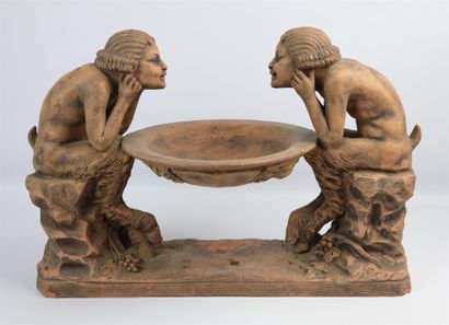 null Thomas François CARTIER (1879-1943).

Sculpture en terre cuite figurant deux...
