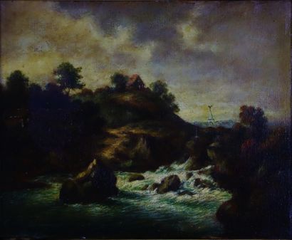 null VAN WHYCK, XIXème siècle.

Paysage à la cascade.

Huile sur toile, signée en...