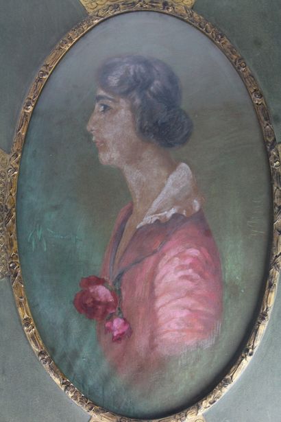 null Jadwega MATAWOWSKA (1874-1963), école polonaise.

Portrait de femme de profil.

Pastel...