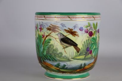 null PARIS.

Cache-pot en porcelaine à décor d'un oiseau branché.

Epque Napoléon...