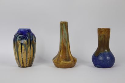 null PUISAYE et divers.

Ensemble de neuf petits vases en grès émaillé, dont Lebret,...