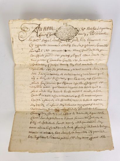 null Ensemble de documents manuscrits du XVIIème, XVIIIème et XIXème siècles, la...