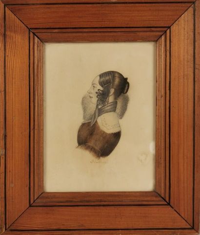 null Ensemble de trois dessins de l'école française du XIXème siècle.

Portrait d'homme,...
