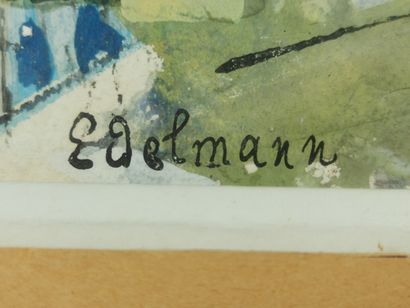 null Jean EDELMANN (1916-2008).

Guinguette.

Gouache et aquarelle sur papier, signée...