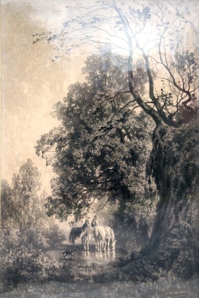 null François Louis Fritz DE NIEDERHÄUSERN (1828-1888).

Paysages animés d'animaux.

Suite...