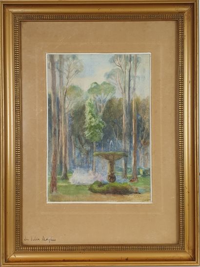 null H. M ALPIN. 

La Villa Borghèse 

Pastel sur papier

H_ 26,5 cm L_18,5 cm