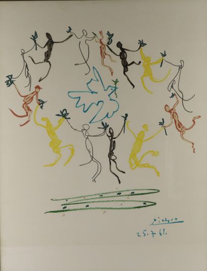 null Pablo PICASSO (1881-1973), d'après. 

La ronde de la jeunesse

Lithographie,...