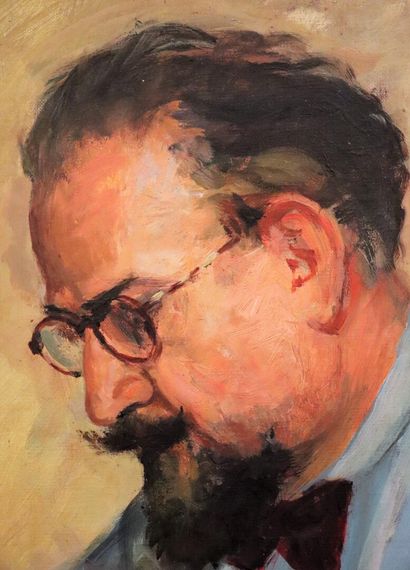 null Georges ROCHER (1927-1984).

Portrait de mon père en 1944.

Huile sur toile,...