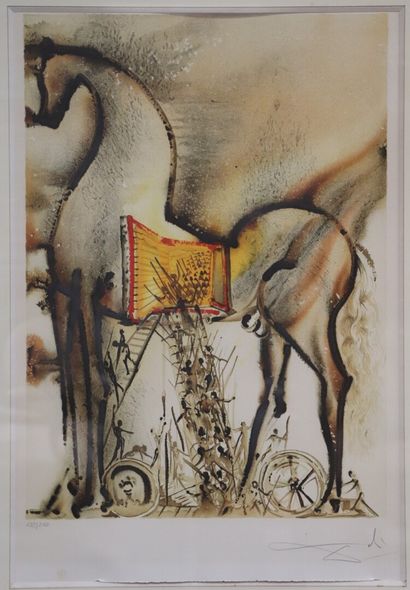 null Salvador DALI (1904-1989).

Les chevaux daliniens, le cheval de Troie, 1983.

Lithographie...