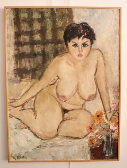 null Georges ROCHER (1927-1984)

La brune au regard, 1961.

Huile sur toile, signée...