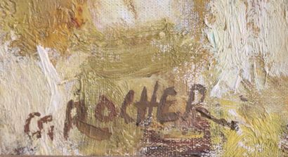 null Georges ROCHER (1927-1984).

Les anémones mauves, 1971.

Huile sur toile, signée...