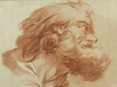 null Ecole française du XVIIIème siècle.

Portrait d'homme barbu.

Grand dessin à...