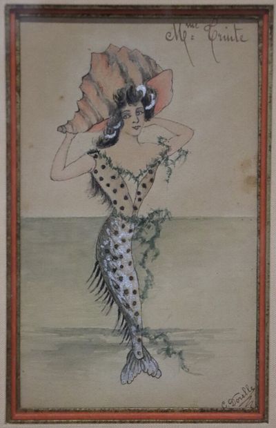 null Ecole française vers 1900, C. DORELLE.

Les femmes poissons.

Suite de douze...