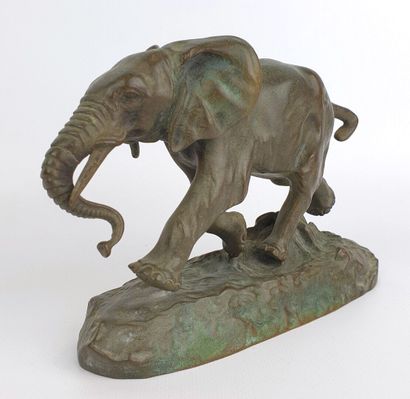 null Antoine Louis BARYE (1796-1875), d'après 

Elephant du Sénégal.

Bronze patiné...