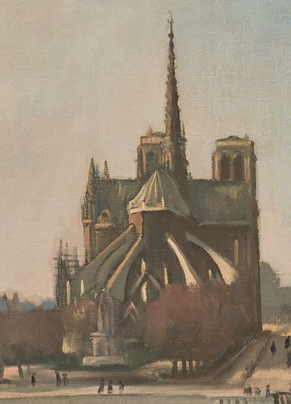null Louis CHARLOT (1878-1951).

Notre Dame de Paris depuis le quai d'Orléans.

Huile...