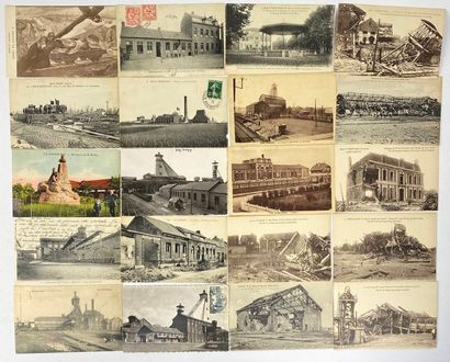 null Lot de cinquante-six cartes postales, figurant les Mines du Nord de la France...