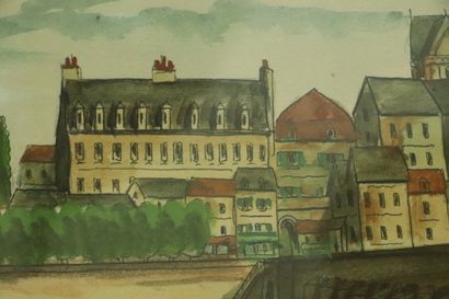 null Emile CHAMBON (1902-1959).

Vue de Nevers depuis la rive gauche de la Loire.

Aquarelle...