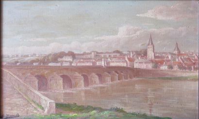 null Eugène MINAUT (1880-1952).

La Charité sur Loire, le pont.

Huile sur toile,...
