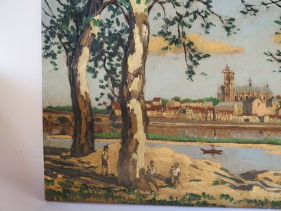 null REX BARRAT (1914-1974).

Vue de Nevers depuis la rive gauche de la Loire.

Rare...