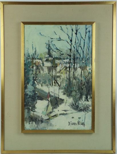 null Denise TRAVERS-POULAIN (1926-2013).

Effet de neige.

Huile sur toile, signée...
