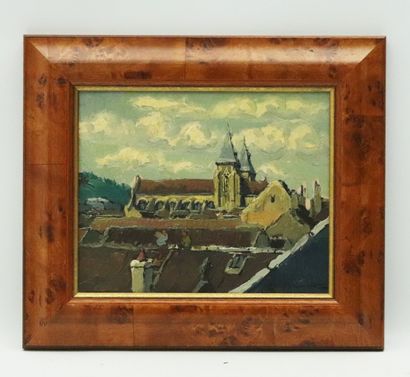 null REX BARRAT (1914-1974).

L'église de Varzy vue de l'atelier.

Huile sur panneau...
