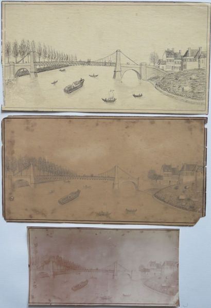 null Camille LEBLANC (La Charité-sur-Loire, 1847).

Le pont suspendu reliant le faubourg...