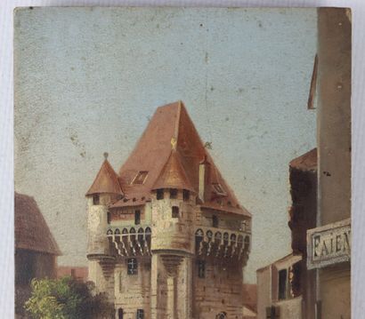 null Hubert SATTLER (1817-1904).

Nevers, la Porte du Croux.

Huile sur panneau.

Signée...