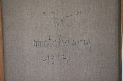 null Jean MONTCHOUGNY (1915-2008).

Port.

Huile sur toile, signée et titrée au revers,...