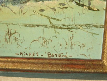 null Michel BESZIE (né en 1940).

Neige en nivernais.

Huile sur panneau, signée...