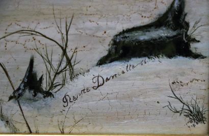 null Pierre DANCETTE (1928-2010).

L'église en hiver.

Huile sur panneau, signée...