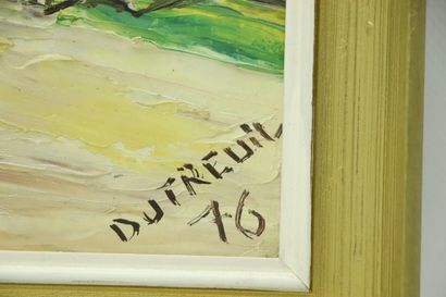 null André DUTREUIL (1915-1992).

La porte du Croux.

Huile sur panneau signé en...