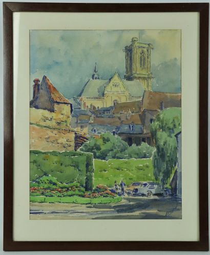 null Camille PICARD (1912-1992).

Nevers, la cathédrale vue des jardins de la Porte...