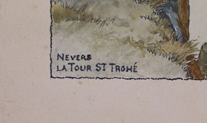 null Alfred GOUVERNEUR.

Nevers, la tour Saint Trohé.

Aquarelle, signée en bas à...