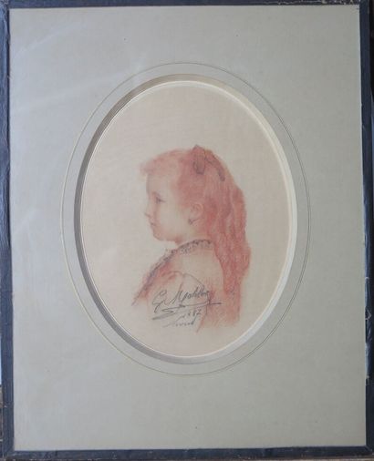 null Gustave MOHLER (1836-1920).

Portrait de petite fille, de profil.

Dessin à...