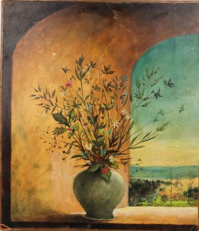 null Albert DRACHKOVITCH-THOMAS (né en 1928).

Vase devant une fenêtre.

Huile sur...