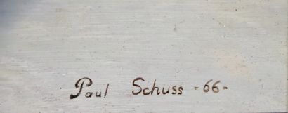 null Paul SCHUSS (né en 1948).

Hameau nivernais.

Huile sur panneau, signée en bas...