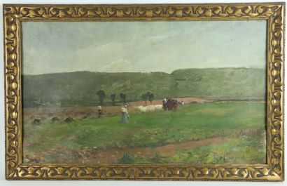 null Paul-Louis MARTIN DES AMOIGNES (1850-1925).

Les travaux des champs en nivernais.

Huile...