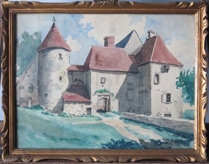 null Jean Louis VERRIER (1915-2001).

Château de Giry, porte Sud.

Aquarelle sur...