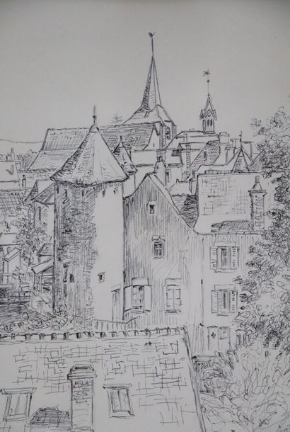 null Charles BOSSU (1911-1993).

Corbigny, les tours

Dessin, signé en bas à droite.

H_39...