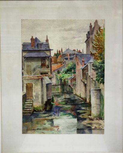 null Julie GAUDRY-ALLAR (1865-1945).

La Nièvre à Nevers.

Aquarelle sur papier,...