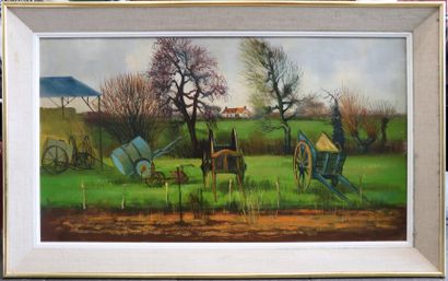 null Antoine PANEDA (1929).

Charrettes dans un champ.

Huile sur toile, signée en...