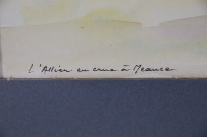 null Georges PRESTAT (1911-1994).

L'Allier en crue à Meauce.

Aquarelle sur papier,...