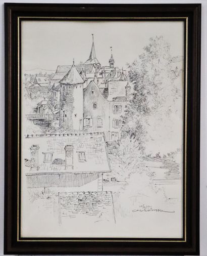 null Charles BOSSU (1911-1993).

Corbigny, les tours

Dessin, signé en bas à droite.

H_39...